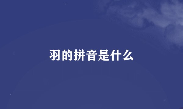 羽的拼音是什么