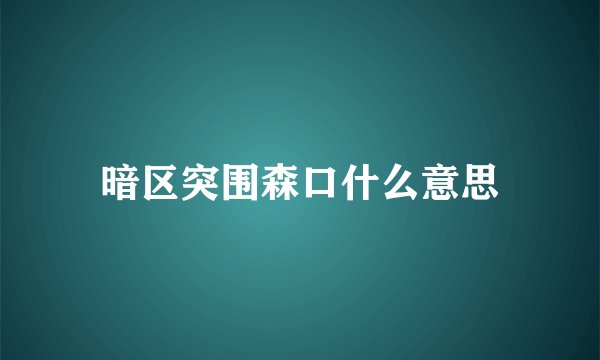暗区突围森口什么意思