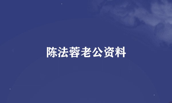 陈法蓉老公资料