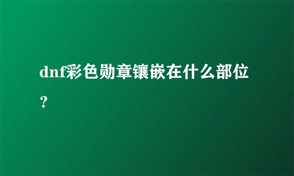 dnf彩色勋章镶嵌在什么部位？