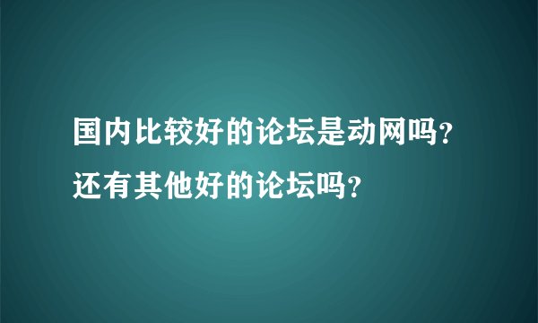 国内比较好的论坛是动网吗？还有其他好的论坛吗？
