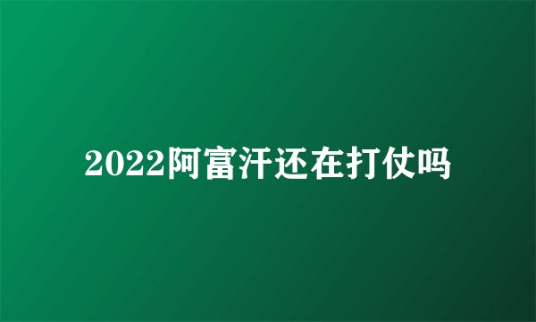 2022阿富汗还在打仗吗