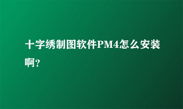 十字绣制图软件PM4怎么安装啊？