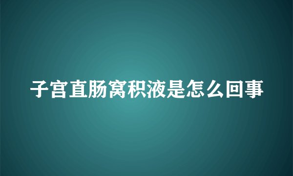 子宫直肠窝积液是怎么回事