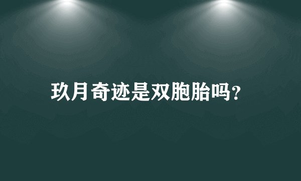 玖月奇迹是双胞胎吗?