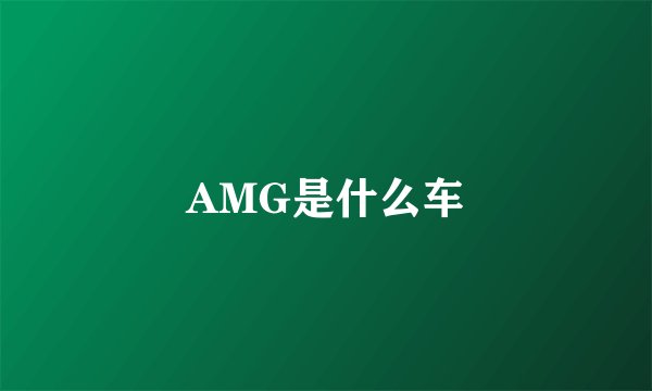 AMG是什么车