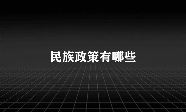 民族政策有哪些