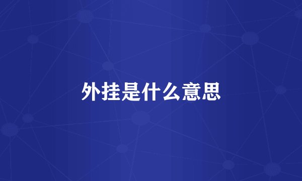 外挂是什么意思