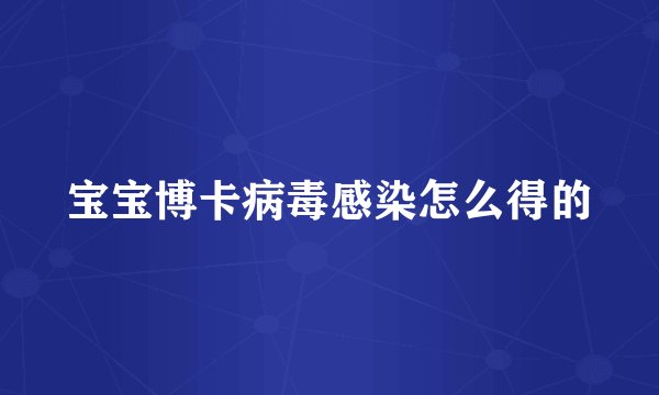 宝宝博卡病毒感染怎么得的