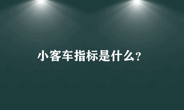 小客车指标是什么?