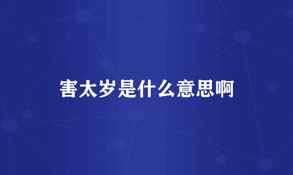 害太岁是什么意思啊