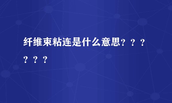 纤维束粘连是什么意思？？？？？？