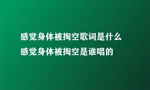 感觉身体被掏空歌词是什么 感觉身体被掏空是谁唱的