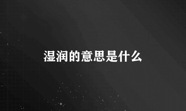 湿润的意思是什么