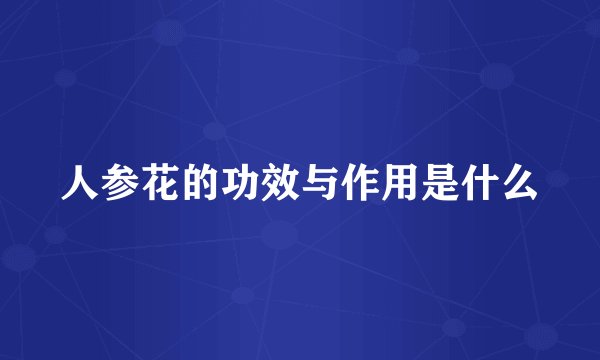 人参花的功效与作用是什么