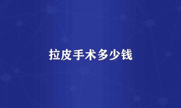 拉皮手术多少钱