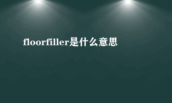 floorfiller是什么意思