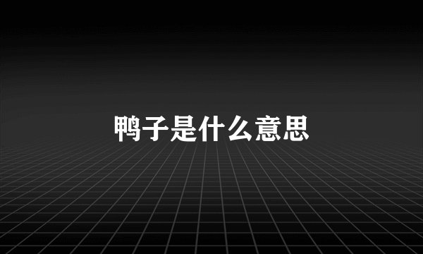 鸭子是什么意思