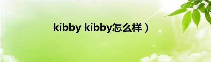 kibby kibby怎么样）