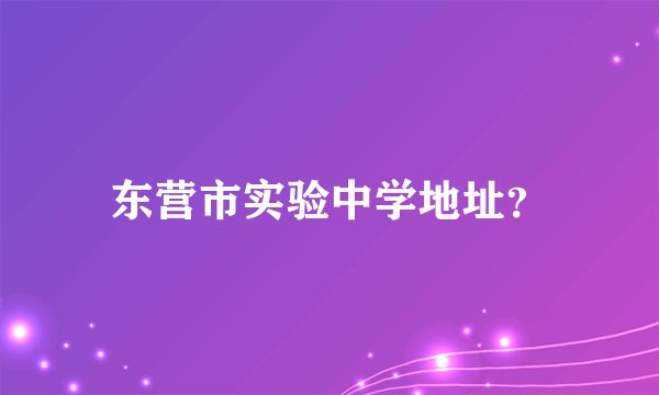 东营市实验中学地址？