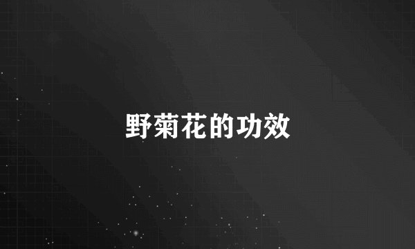 野菊花的功效