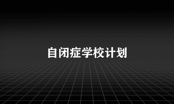 自闭症学校计划
