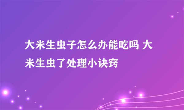 大米生虫子怎么办能吃吗 大米生虫了处理小诀窍