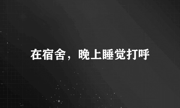在宿舍，晚上睡觉打呼