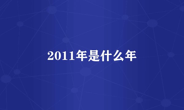 2011年是什么年