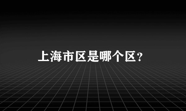 上海市区是哪个区？