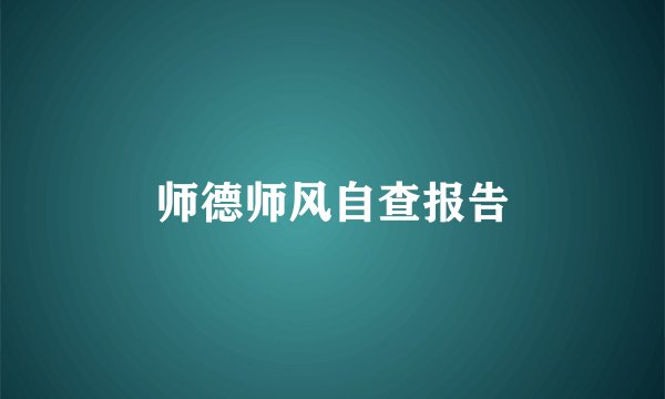 师德师风自查报告