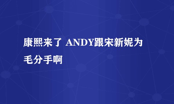 康熙来了 ANDY跟宋新妮为毛分手啊