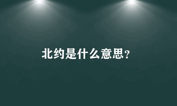 北约是什么意思？