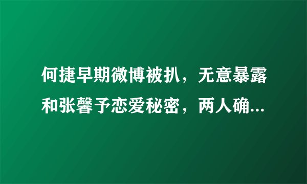 何捷早期微博被扒，无意暴露和张馨予恋爱秘密，两人确定关系就有了宝宝