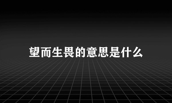 望而生畏的意思是什么