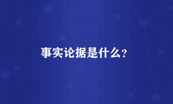 事实论据是什么？