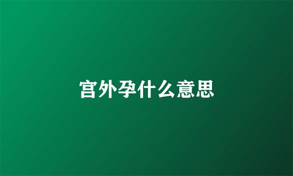 宫外孕什么意思