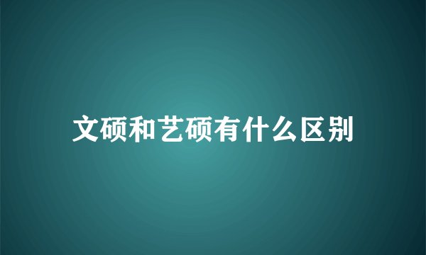 文硕和艺硕有什么区别