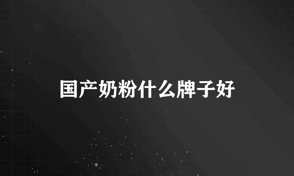 国产奶粉什么牌子好