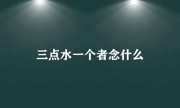 三点水一个者念什么