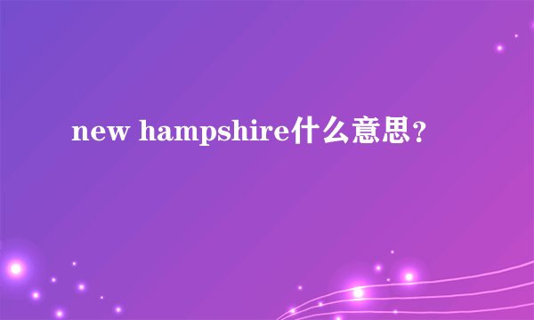 new hampshire什么意思？