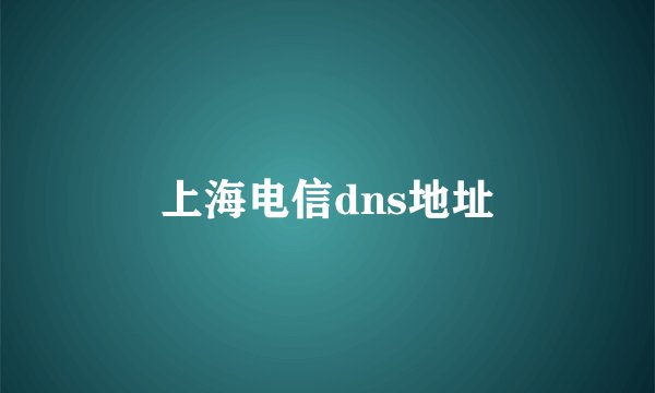 上海电信dns地址