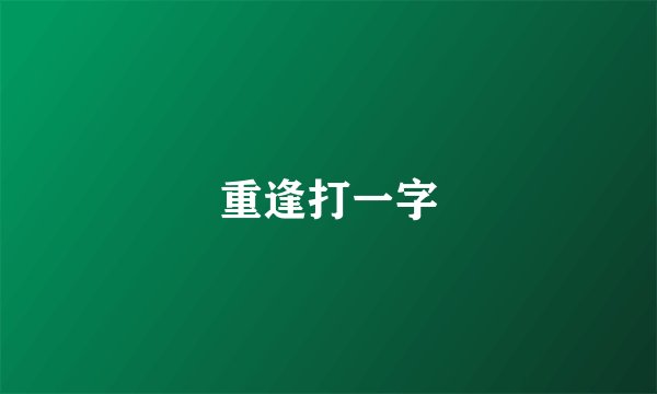 重逢打一字
