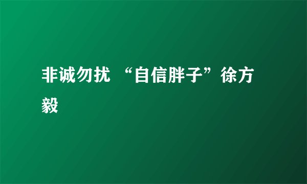 非诚勿扰 “自信胖子”徐方毅