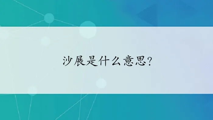 沙展是什么意思？