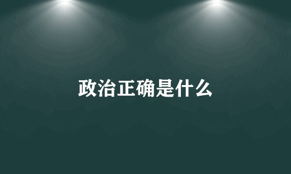 政治正确是什么