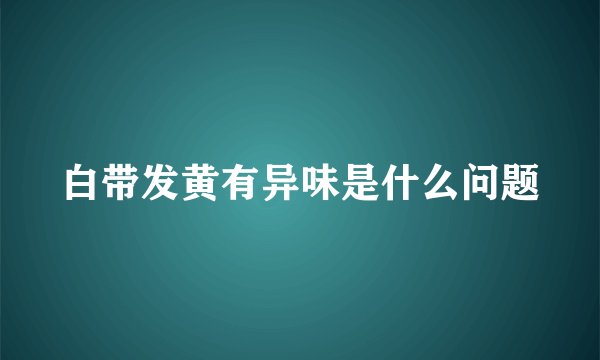 白带发黄有异味是什么问题