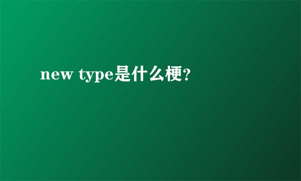 new type是什么梗？
