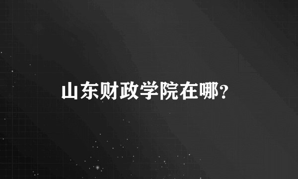 山东财政学院在哪？