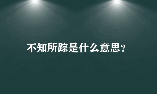 不知所踪是什么意思？